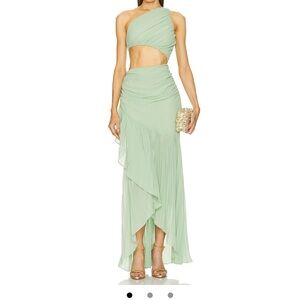 Michael Costello High Low dress in Light Green